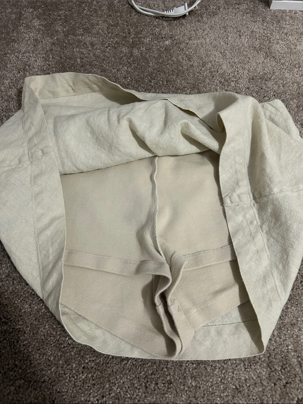 Free People Cream linen Mini Skort with Subtle Texture
